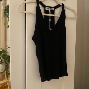 Joah Brown Racerback Tank Top in Black